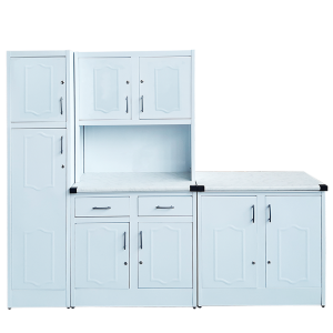 White cab and white doors Kobe kitchen unit